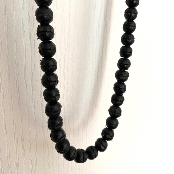 Vintage Club Monaco Black Leather Beaded Extra Long Necklace - Picture 8 of 16